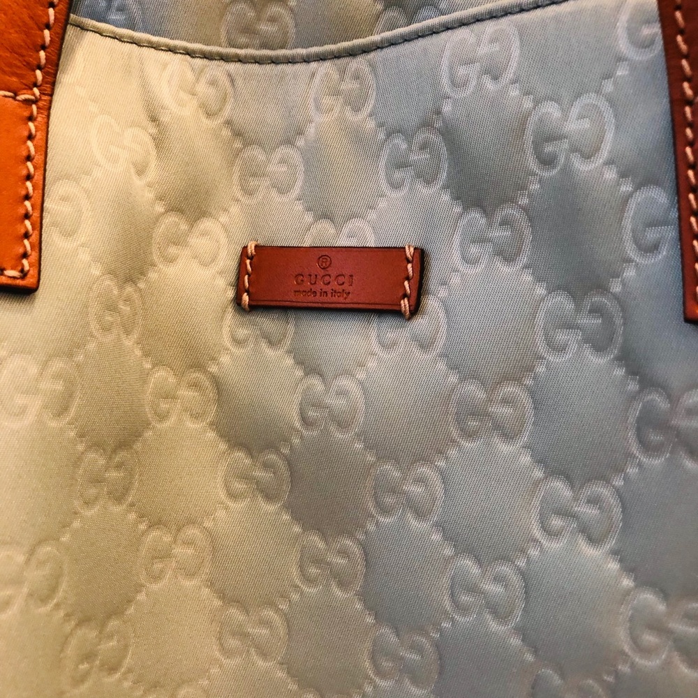 Gucci GG nylon with leather straps large tote bag - Picture 2 of 8